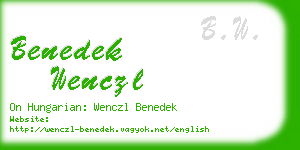 benedek wenczl business card